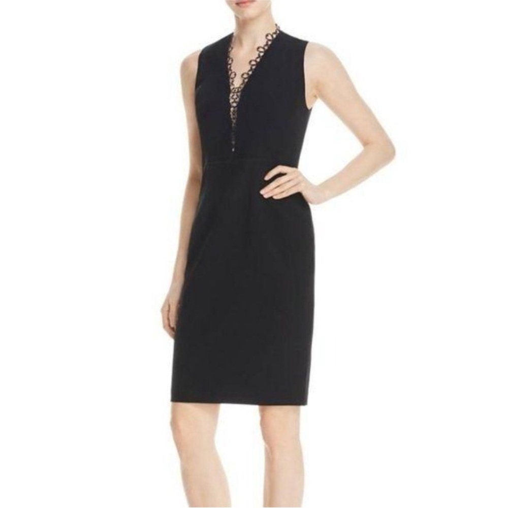 Ellie Tahari Saylah Navy Sleeveless Sheath Dress, size 8